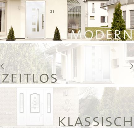 Haustüren der Linien Modern, Zeitlos und Klassisch